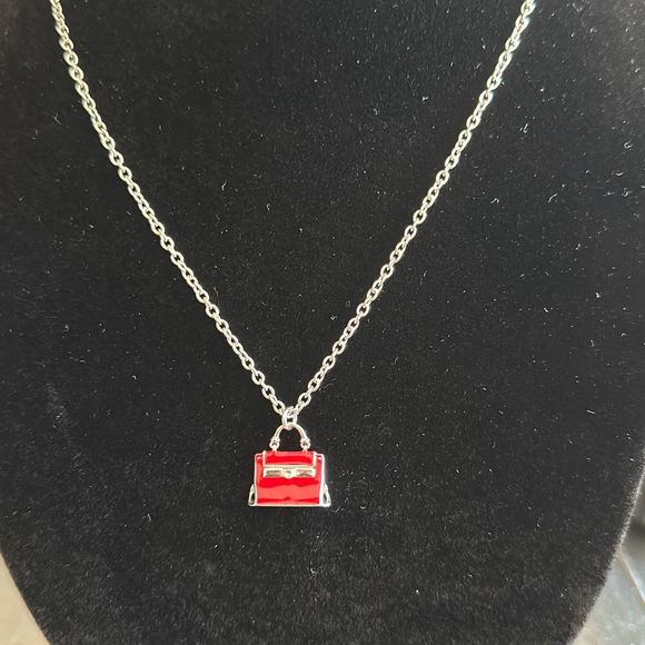 Salvatore Ferragamo Sofia Bag Charm Necklace Sterling Silver - Picture 2 of 7